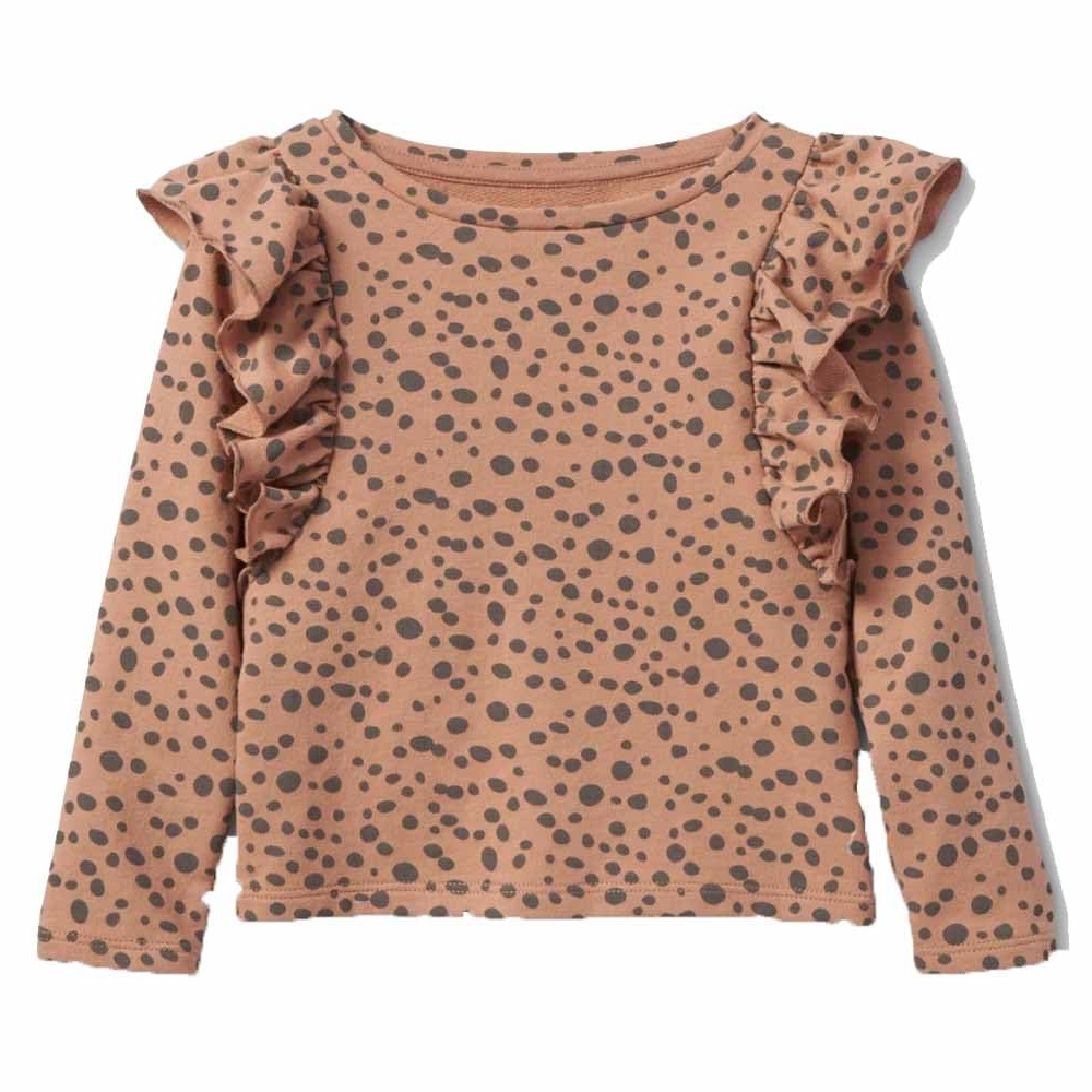 Grayson Mini Toddler Girls' Leopard Long Sleeve Ruffle Top